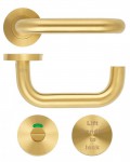 Zoo Hardware Lift to Lock Disabled Bathroom Lockset PVD Satin Brass 79.34