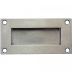 Flush Handle Rectangular Face Fix 102mm x 50mm Satin Stainless Steel 9.76